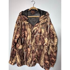 Gamehide 4X Camo Full Zip Hoodie Jacket. Water Resistant Windbreaker Pockets EUC